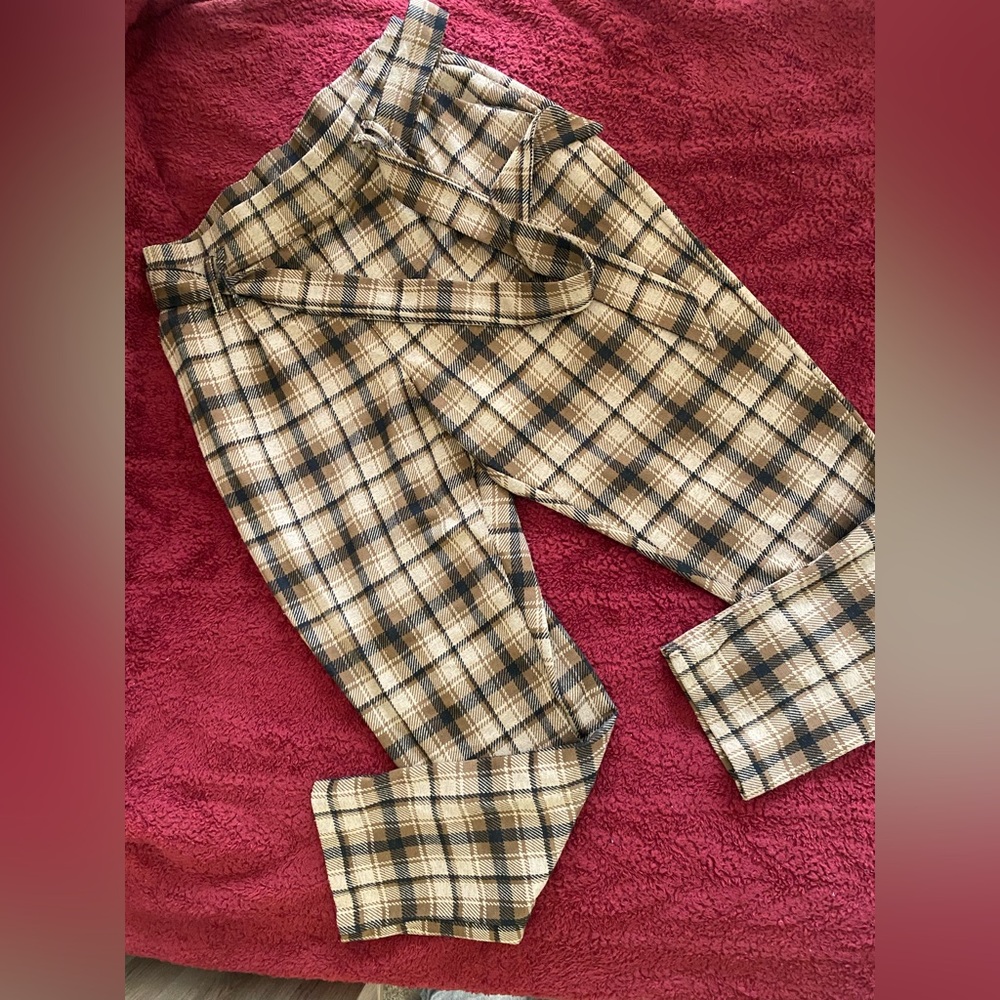 Checkered/flannel print pants